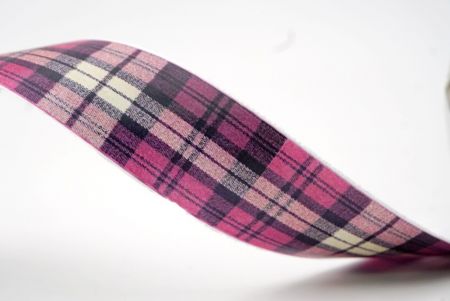 Himbeere und Kohlenstoffgrau Stilvolles Karomusterband_AI